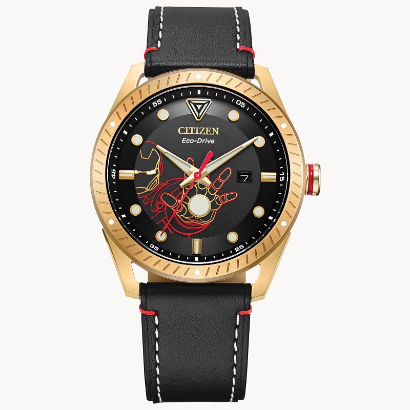 Tony Stark Black Dial Leather Strap BM6992 09W CITIZEN